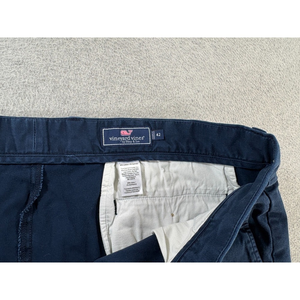 Vineyard Vines BREAKER Cotton Flat Front Shorts (Men's 42) Blue - 9" - Picture 4 of 12